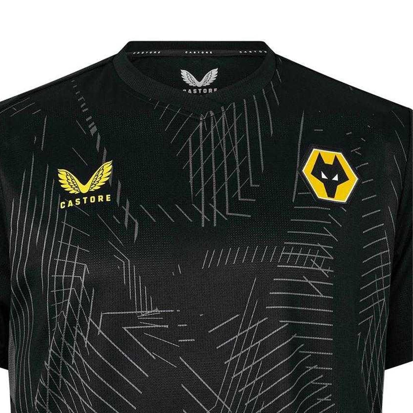Caviar-Ebony - Side - Castore Mens 2023-2024 Wolves Match T-Shirt
