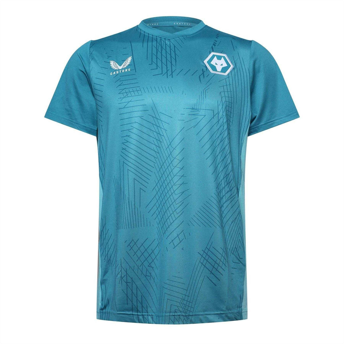 Pagoda Blue - Front - Castore Mens 2023-2024 Wolves Match T-Shirt