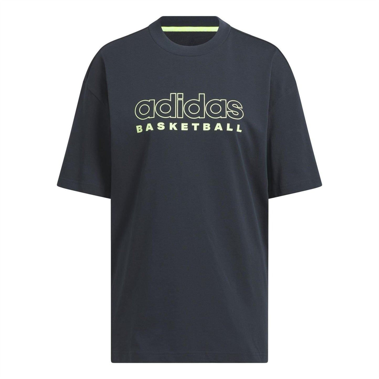 Blue-Ink - Front - Adidas Womens-Ladies Logo Basketball T-Shirt