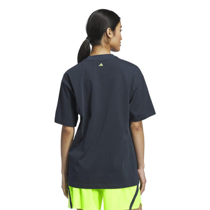 Blue-Ink - Back - Adidas Womens-Ladies Logo Basketball T-Shirt