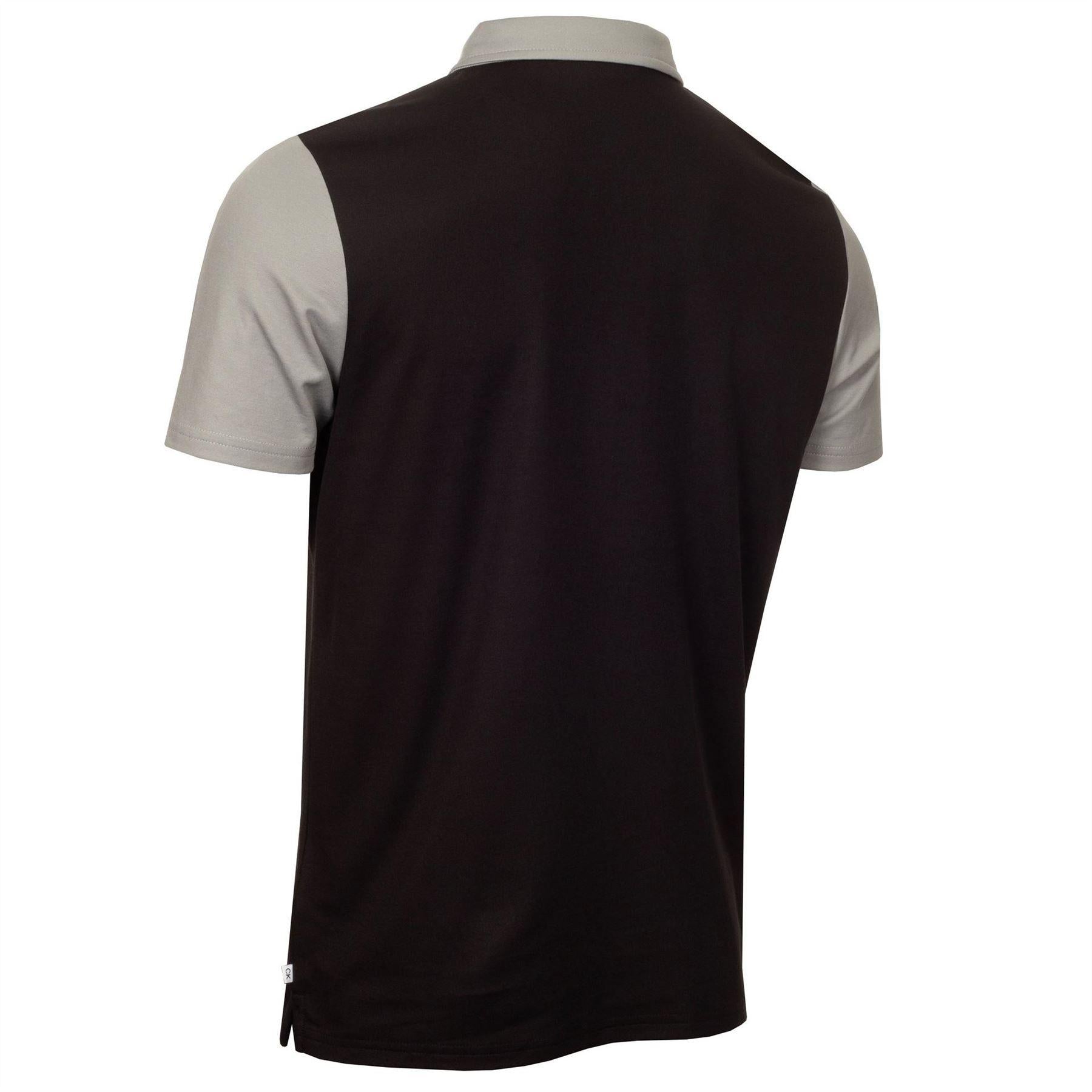 Black-Silver - Back - Calvin Klein Mens Embroidered Collared Polo Shirt