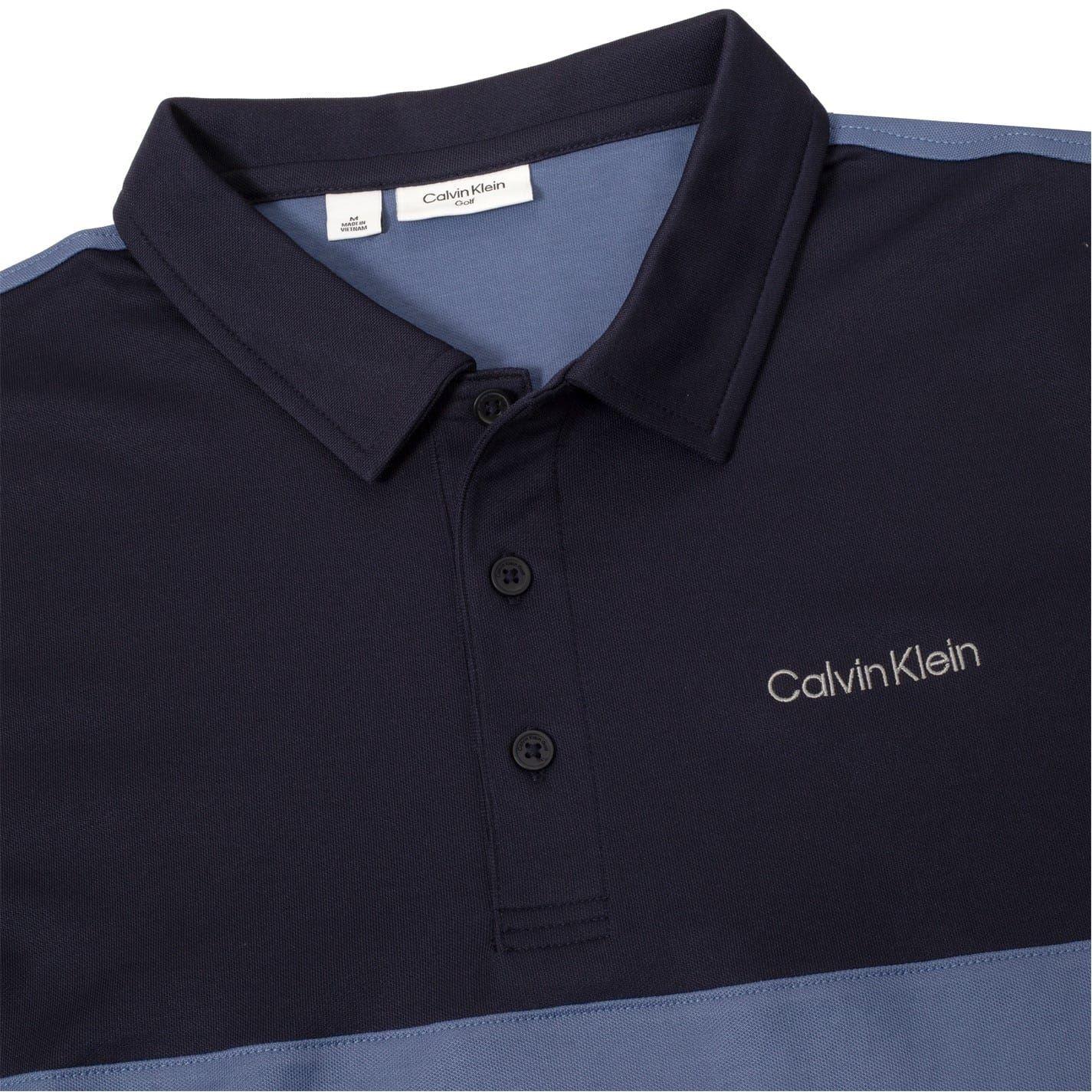 Denim-Navy - Side - Calvin Klein Mens Embroidered Collared Polo Shirt