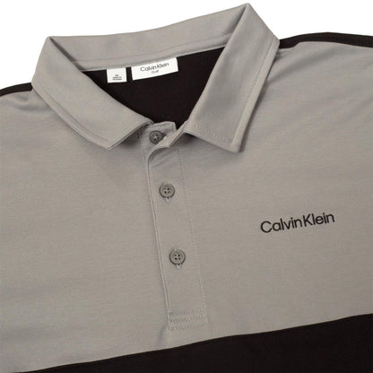 Black-Silver - Side - Calvin Klein Mens Embroidered Collared Polo Shirt