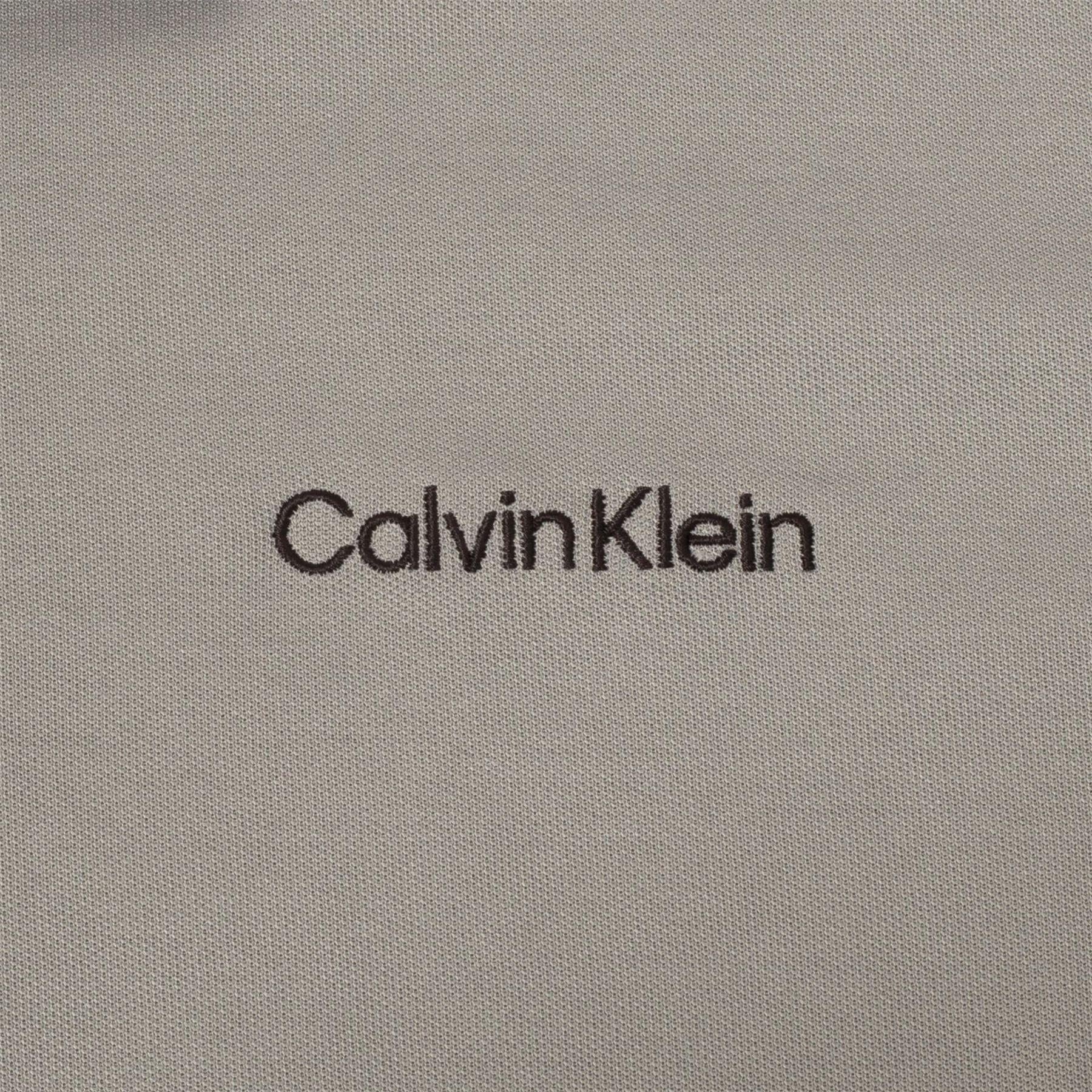 Black-Silver - Lifestyle - Calvin Klein Mens Embroidered Collared Polo Shirt