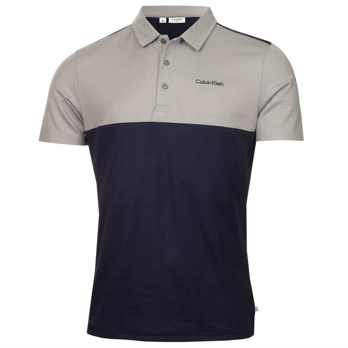 Navy-Silver - Front - Calvin Klein Mens Embroidered Collared Polo Shirt