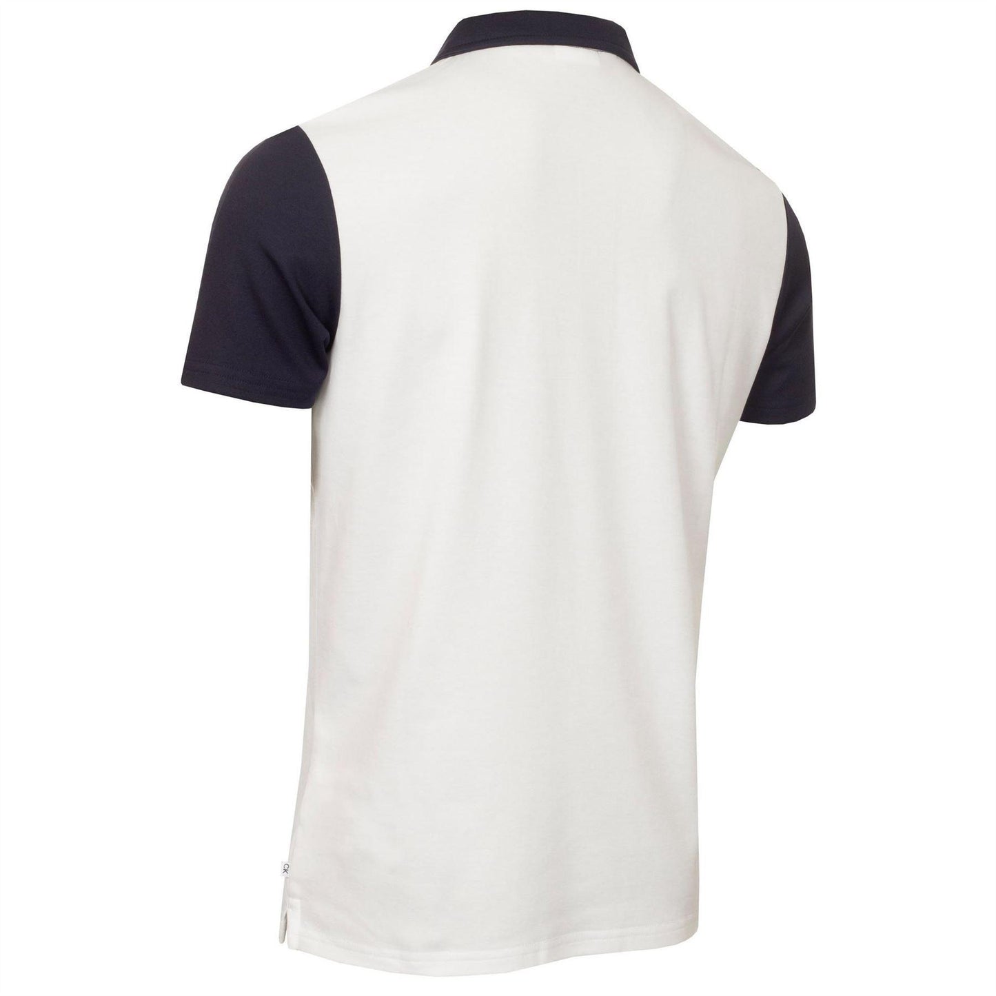 White-Navy - Back - Calvin Klein Mens Embroidered Collared Polo Shirt