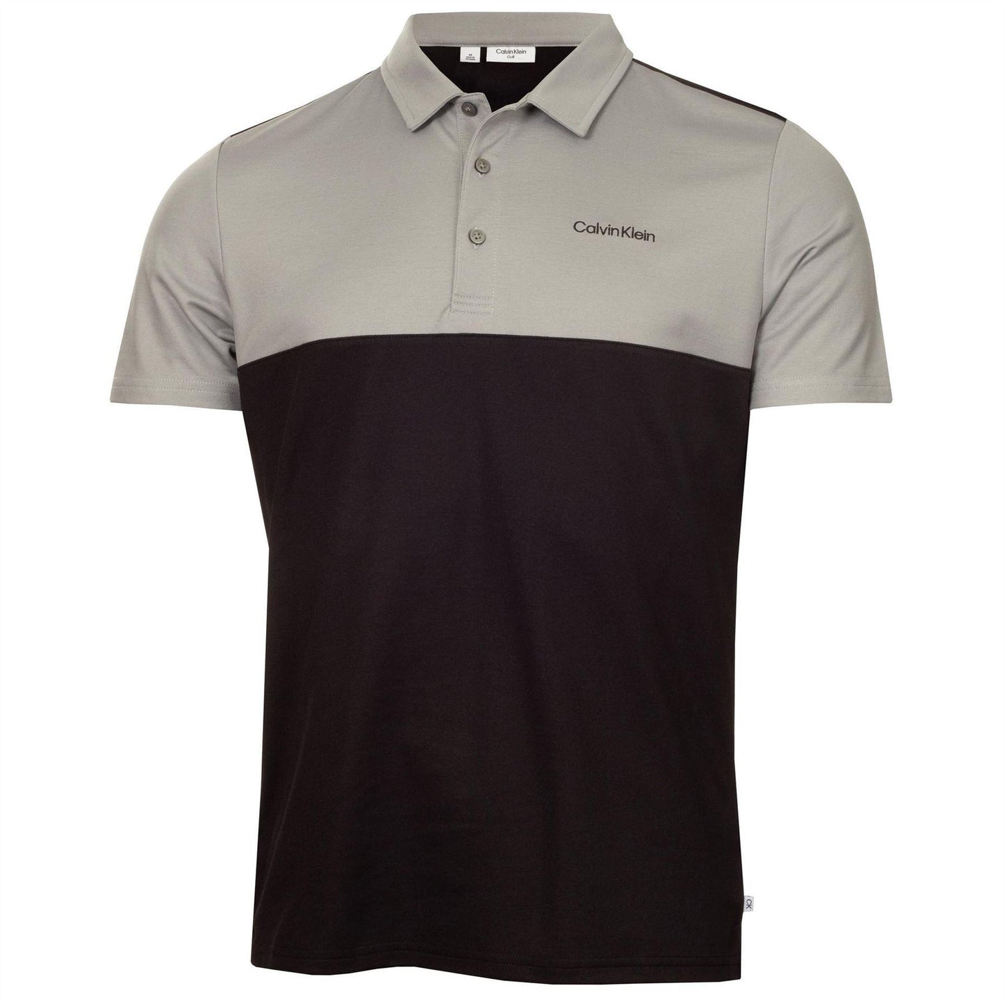 Black-Silver - Front - Calvin Klein Mens Embroidered Collared Polo Shirt