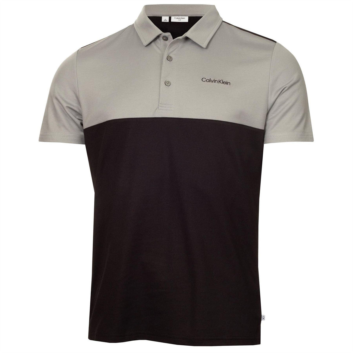 Black-Silver - Front - Calvin Klein Mens Embroidered Collared Polo Shirt