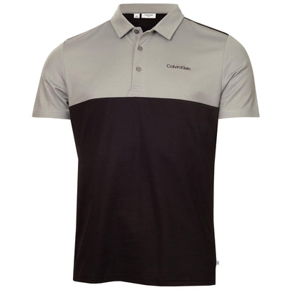 Black-Silver - Front - Calvin Klein Mens Embroidered Collared Polo Shirt