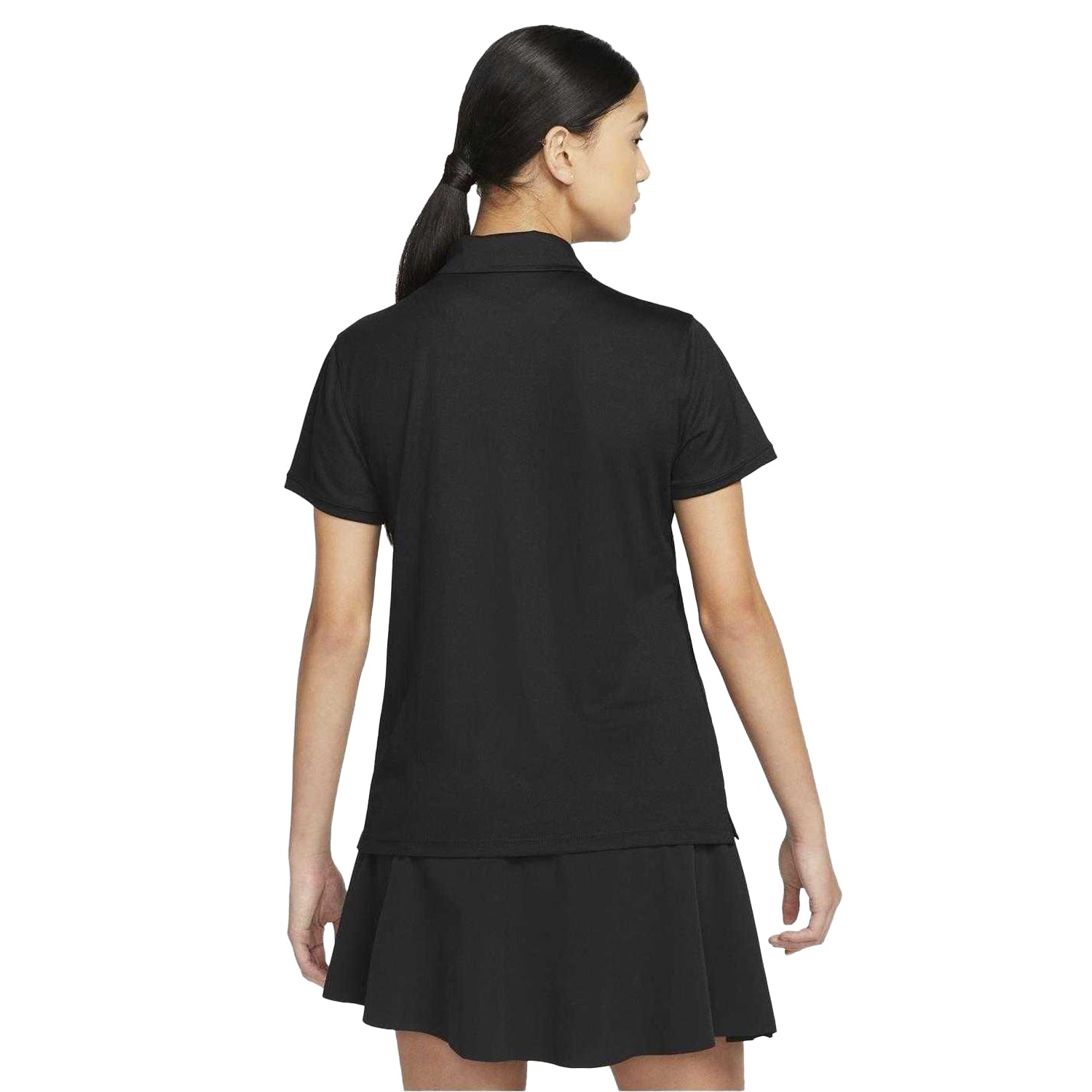 Black-White - Back - Nike Womens-Ladies Victory Dri-FIT Golf Polo Shirt