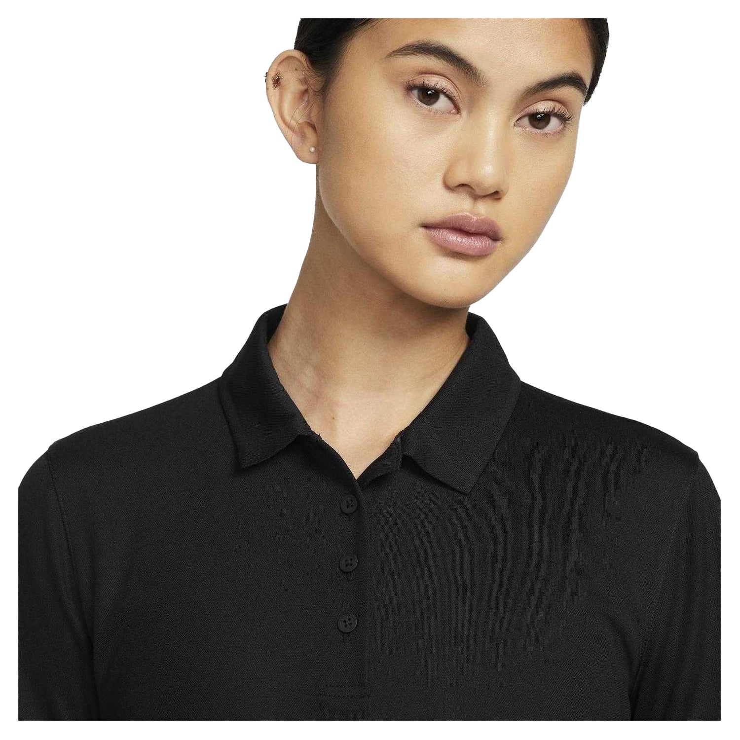 Black-White - Side - Nike Womens-Ladies Victory Dri-FIT Golf Polo Shirt