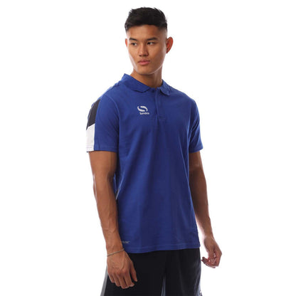 Royal Blue-Navy-White - Side - Sondico Mens Venata Collared Polo Shirt