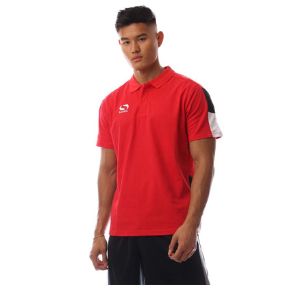 Red-White-Black - Front - Sondico Mens Venata Collared Polo Shirt