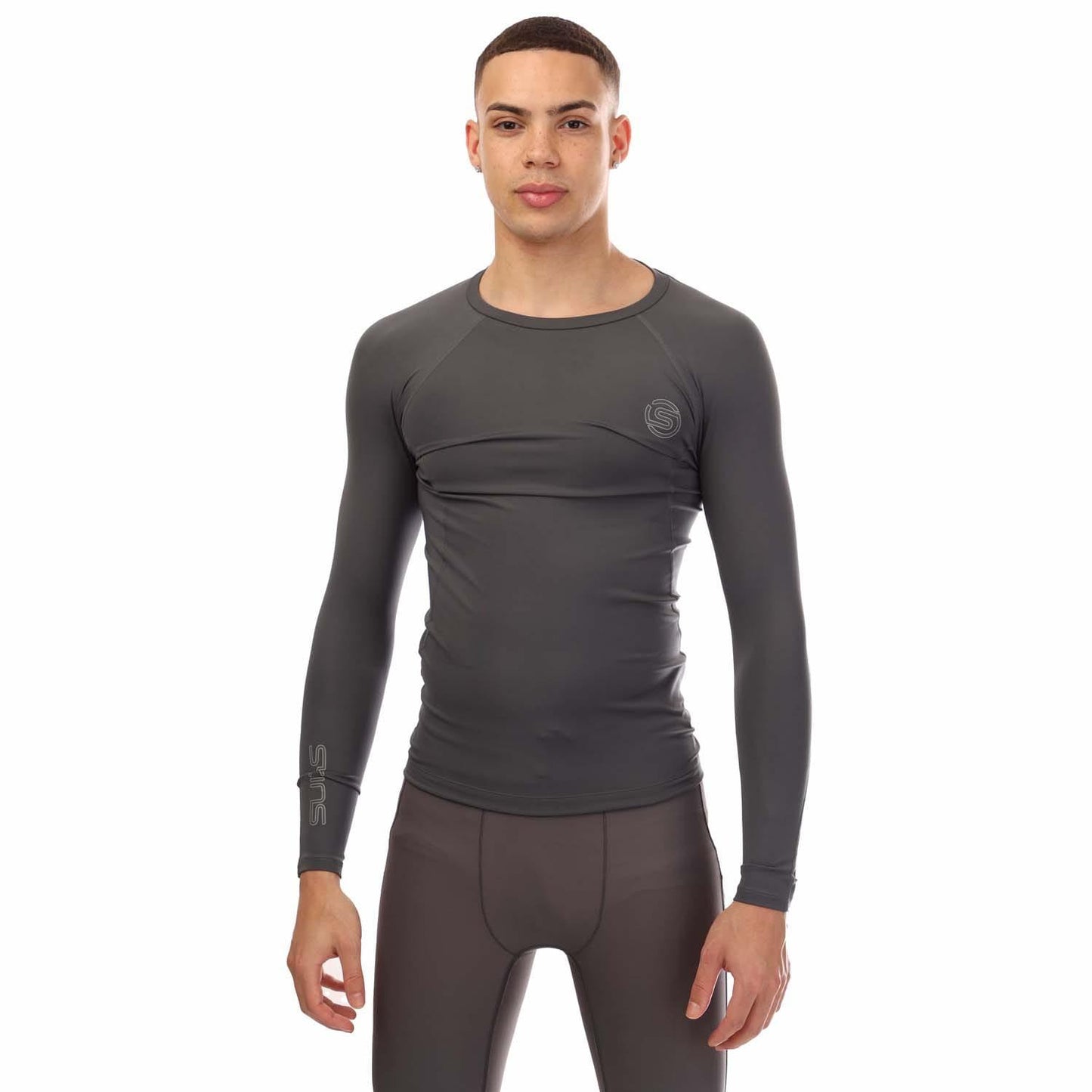 Charcoal - Front - Skins Mens Series-2 Long-Sleeved Top