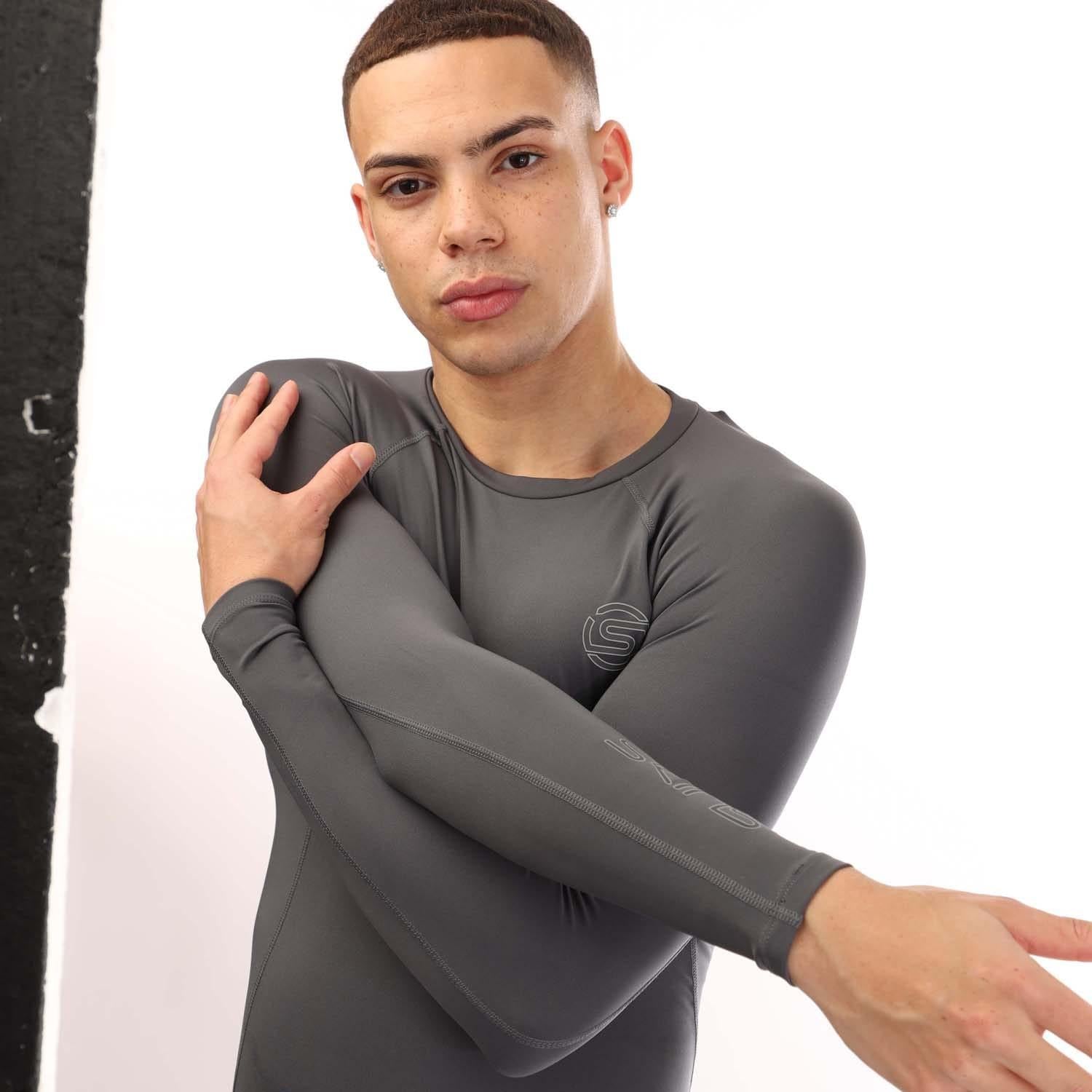 Charcoal - Lifestyle - Skins Mens Series-2 Long-Sleeved Top