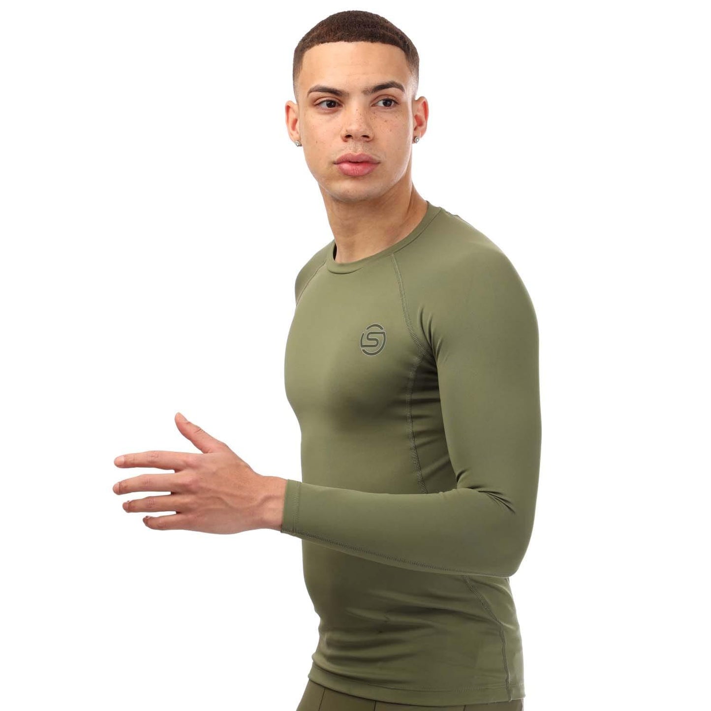 Khaki Green - Lifestyle - Skins Mens Series-2 Long-Sleeved Top