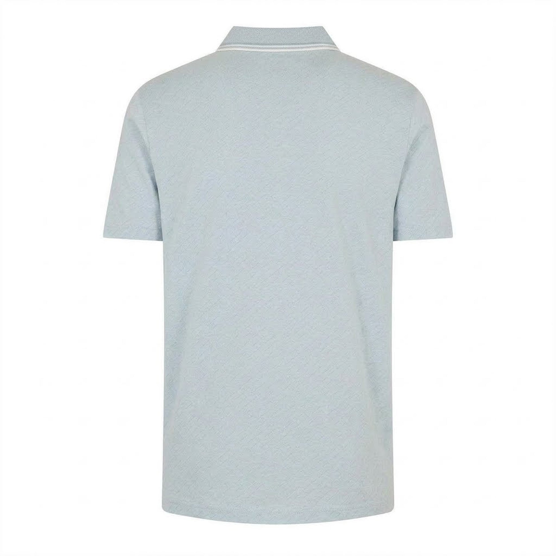 Blue - Back - Paul Smith Mens Diagonal Stripe Quarter Zip Polo Shirt
