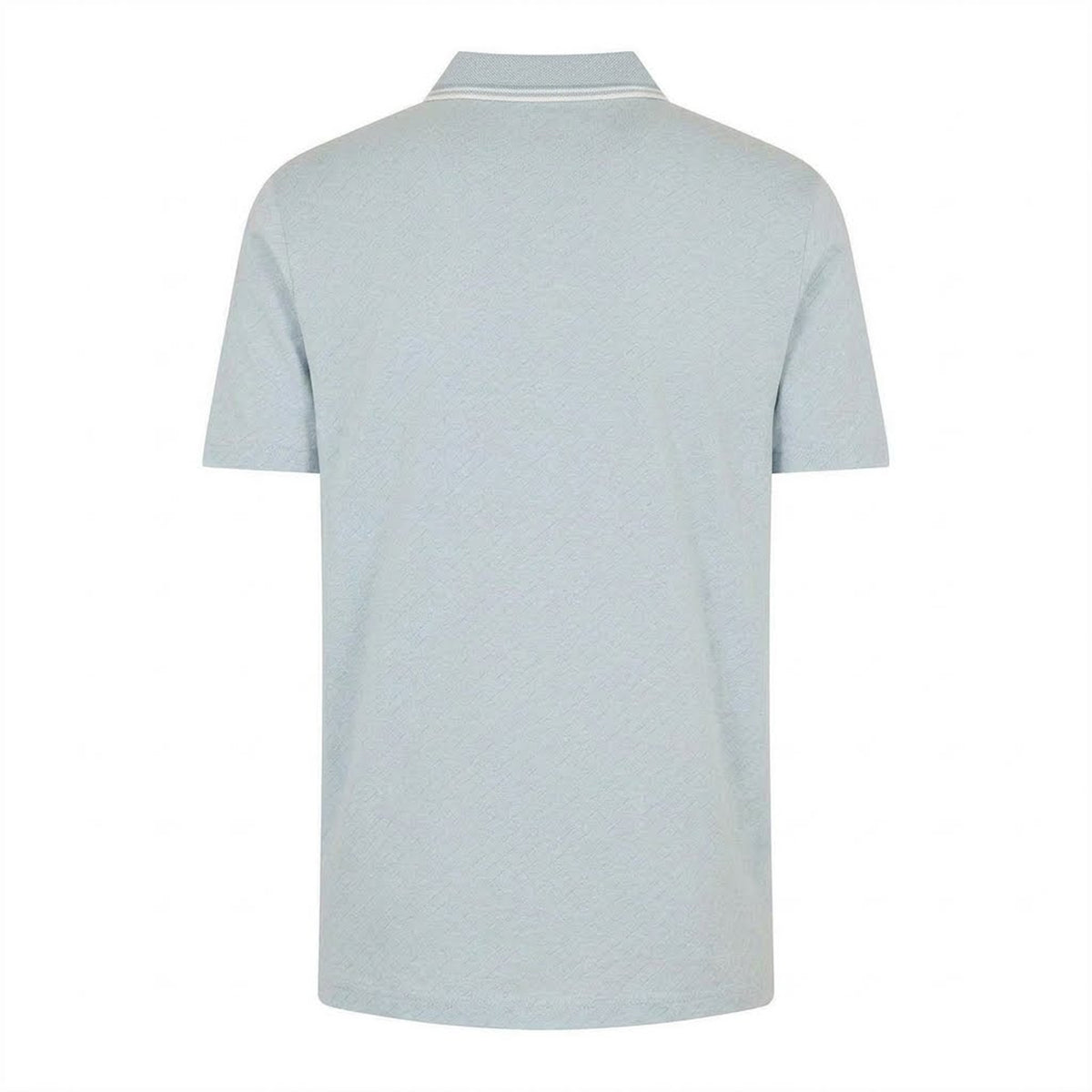 Blue - Back - Paul Smith Mens Diagonal Stripe Quarter Zip Polo Shirt