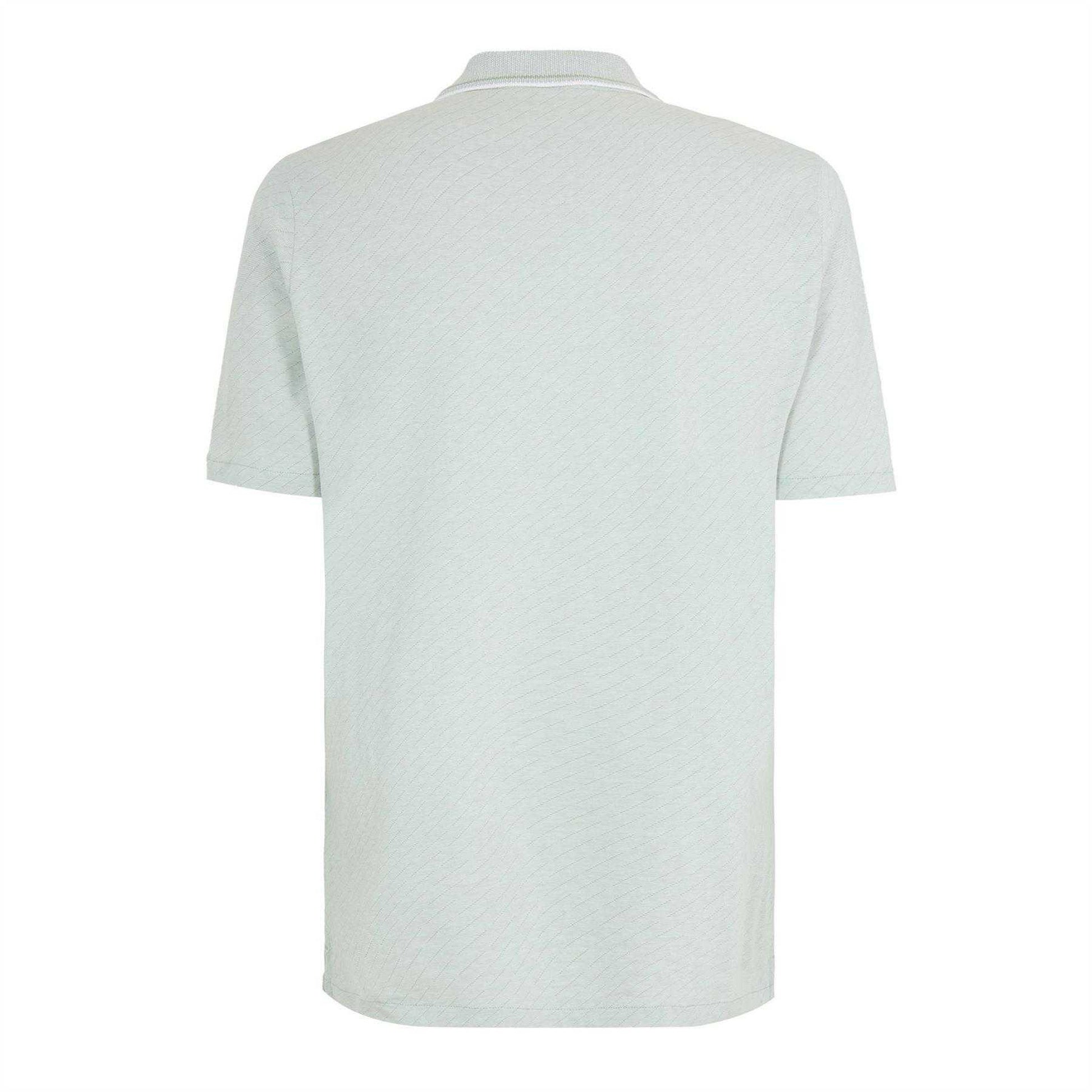 Green - Back - Paul Smith Mens Diagonal Stripe Quarter Zip Polo Shirt