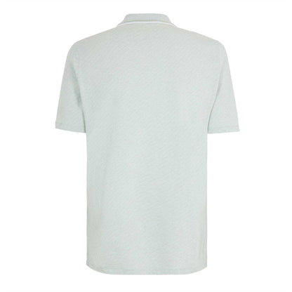 Green - Back - Paul Smith Mens Diagonal Stripe Quarter Zip Polo Shirt