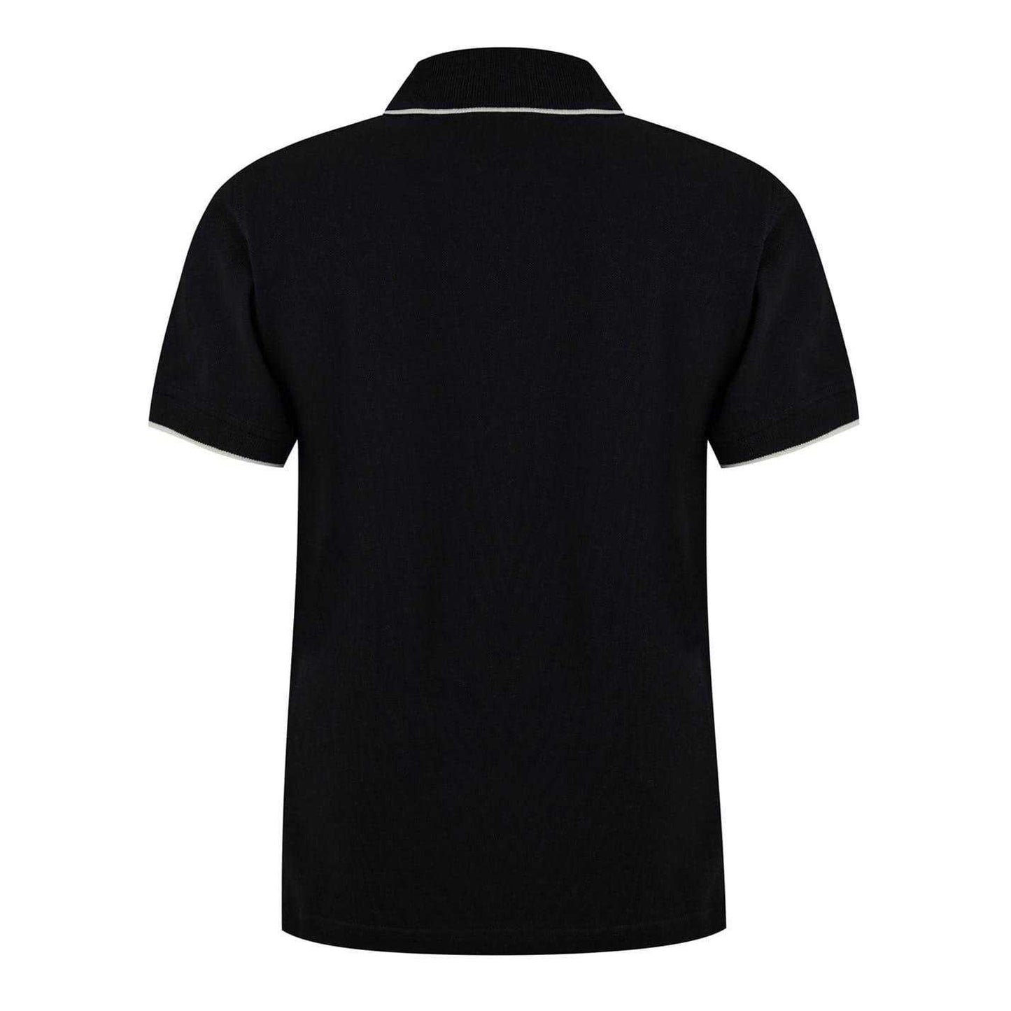 Black - Back - Belstaff Mens Logo Tipped Short-Sleeved Polo Shirt