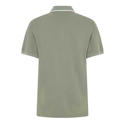 Sage Green - Back - Belstaff Mens Logo Tipped Short-Sleeved Polo Shirt
