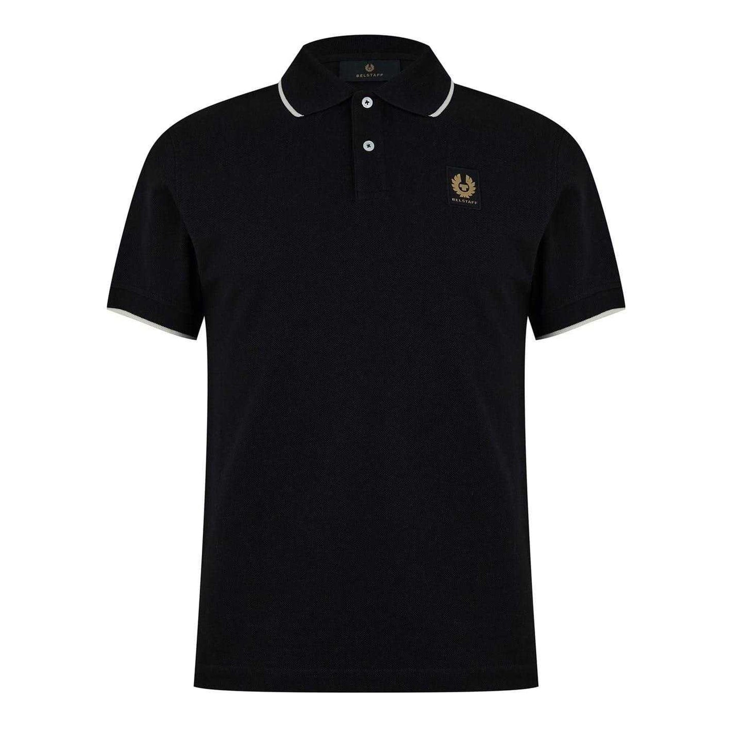 Black - Front - Belstaff Mens Logo Tipped Short-Sleeved Polo Shirt
