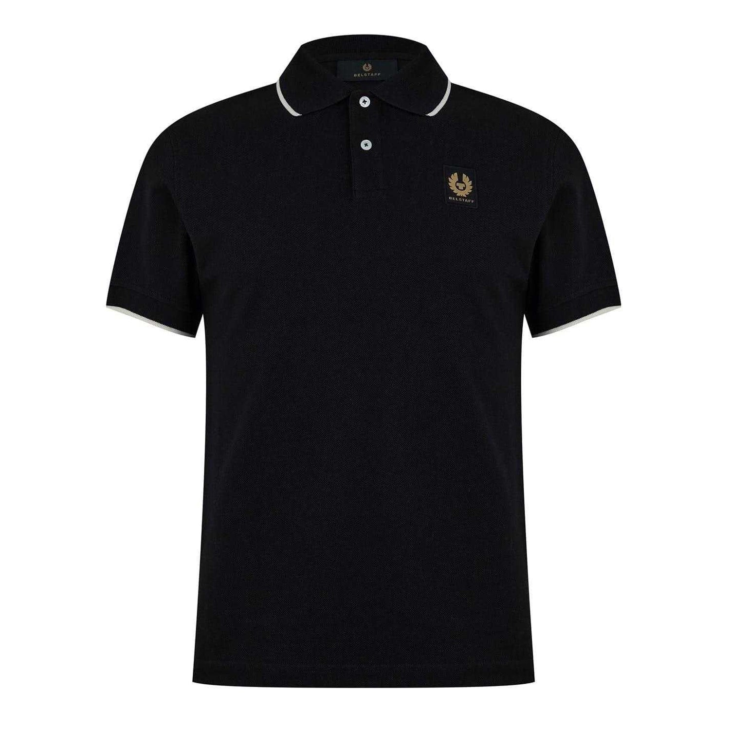 Black - Front - Belstaff Mens Logo Tipped Short-Sleeved Polo Shirt