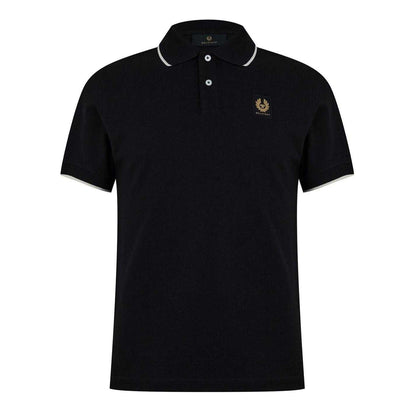 Black - Front - Belstaff Mens Logo Tipped Short-Sleeved Polo Shirt