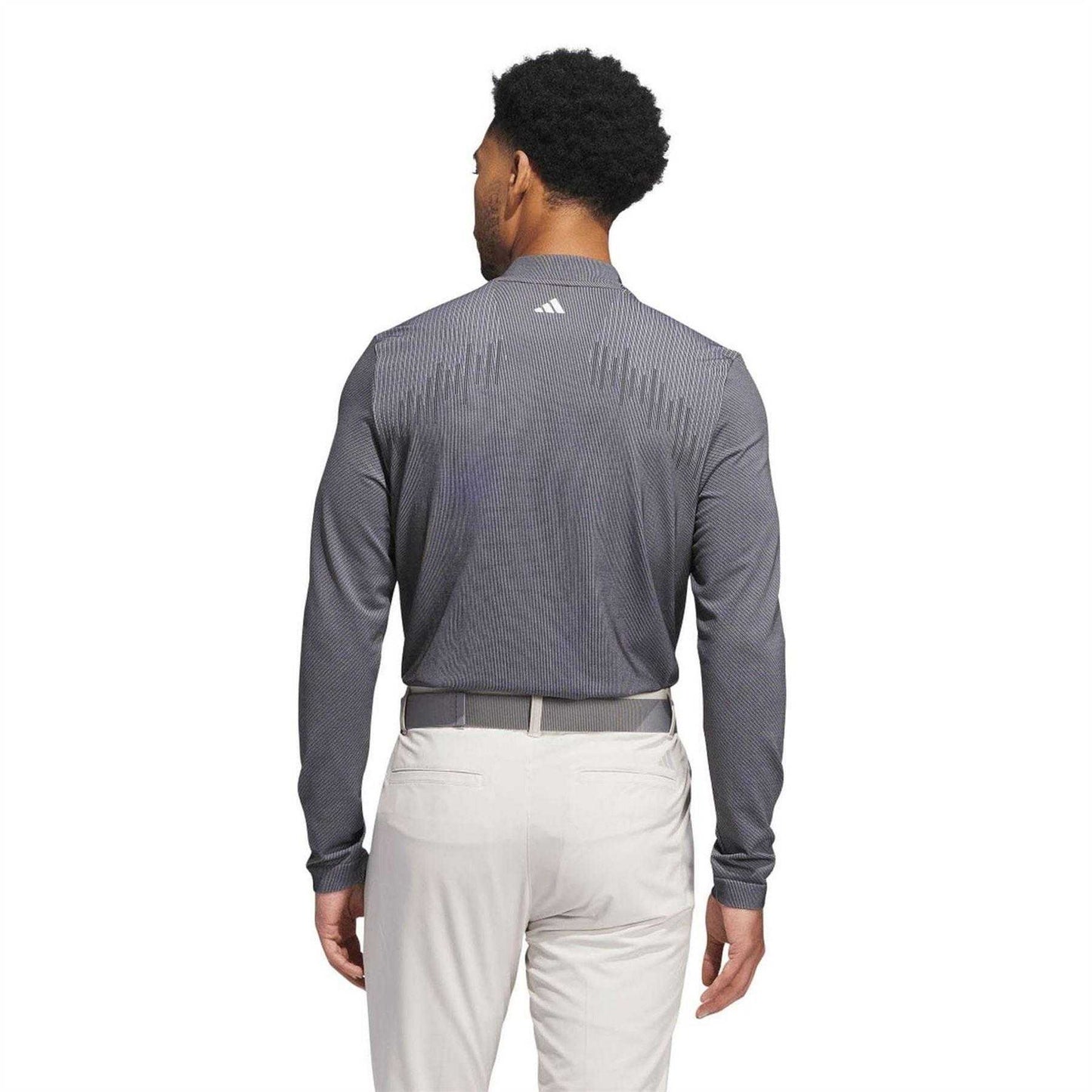 Black - Back - Adidas Mens Ultimate365 Tour PrimeKnit Long-Sleeved Polo Shirt