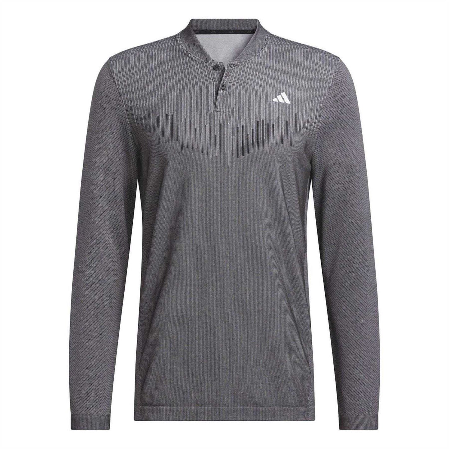 Black - Front - Adidas Mens Ultimate365 Tour PrimeKnit Long-Sleeved Polo Shirt