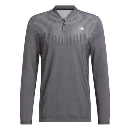 Black - Front - Adidas Mens Ultimate365 Tour PrimeKnit Long-Sleeved Polo Shirt
