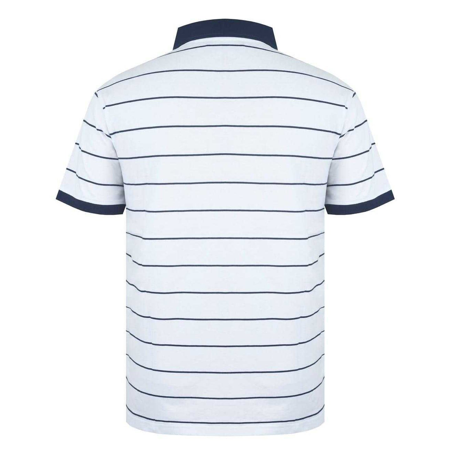 White-Navy - Back - Giorgio Mens Striped Pocket Polo Shirt
