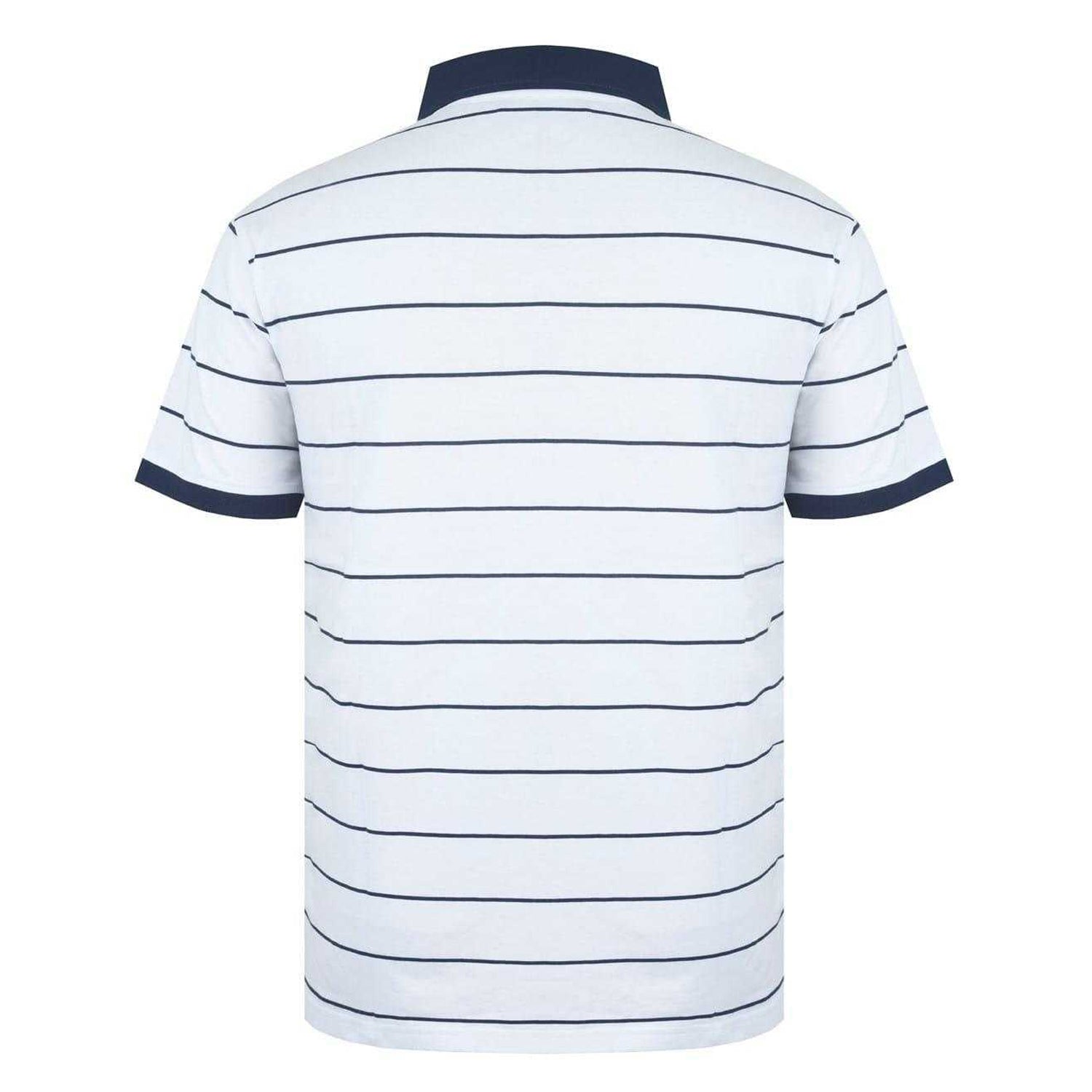 White-Navy - Back - Giorgio Mens Striped Pocket Polo Shirt