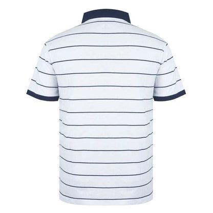 White-Navy - Back - Giorgio Mens Striped Pocket Polo Shirt