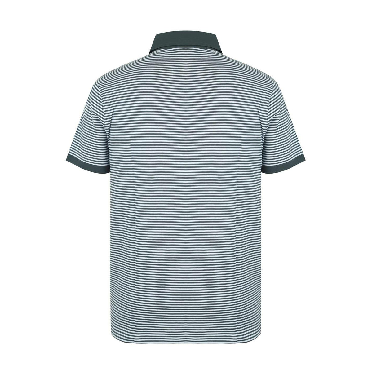 Charcoal-White - Back - Giorgio Mens Striped Pocket Polo Shirt