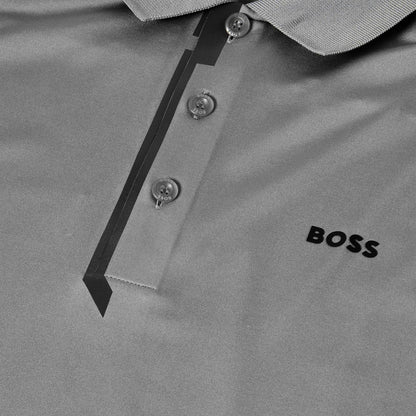 Dark Beige - Side - Boss Mens Paddytech Logo Raglan Polo Shirt