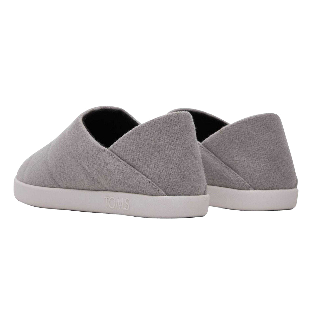 Grey - Back - Toms Womens-Ladies Quilted Flat Slippers