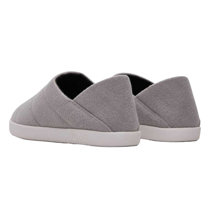 Grey - Back - Toms Womens-Ladies Quilted Flat Slippers