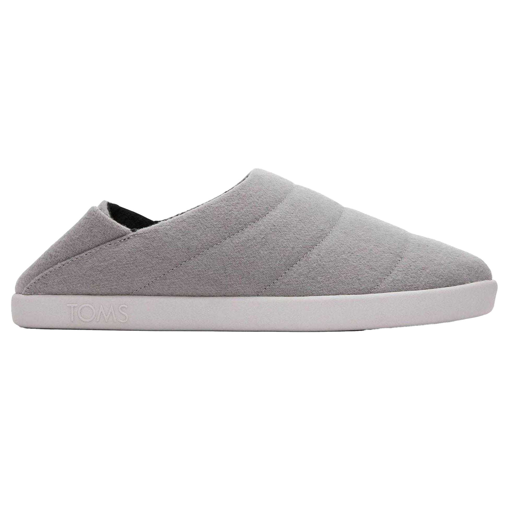 Grey - Pack Shot - Toms Womens-Ladies Quilted Flat Slippers