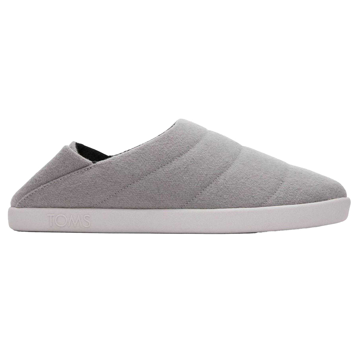 Grey - Pack Shot - Toms Womens-Ladies Quilted Flat Slippers