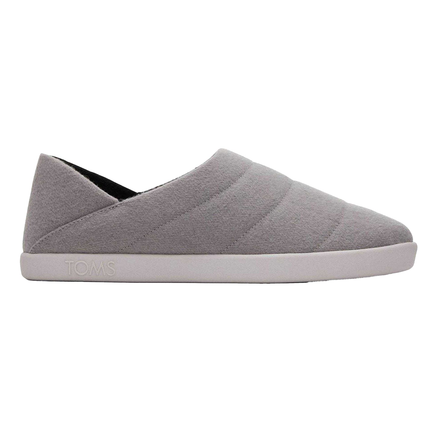 Grey - Front - Toms Womens-Ladies Quilted Flat Slippers