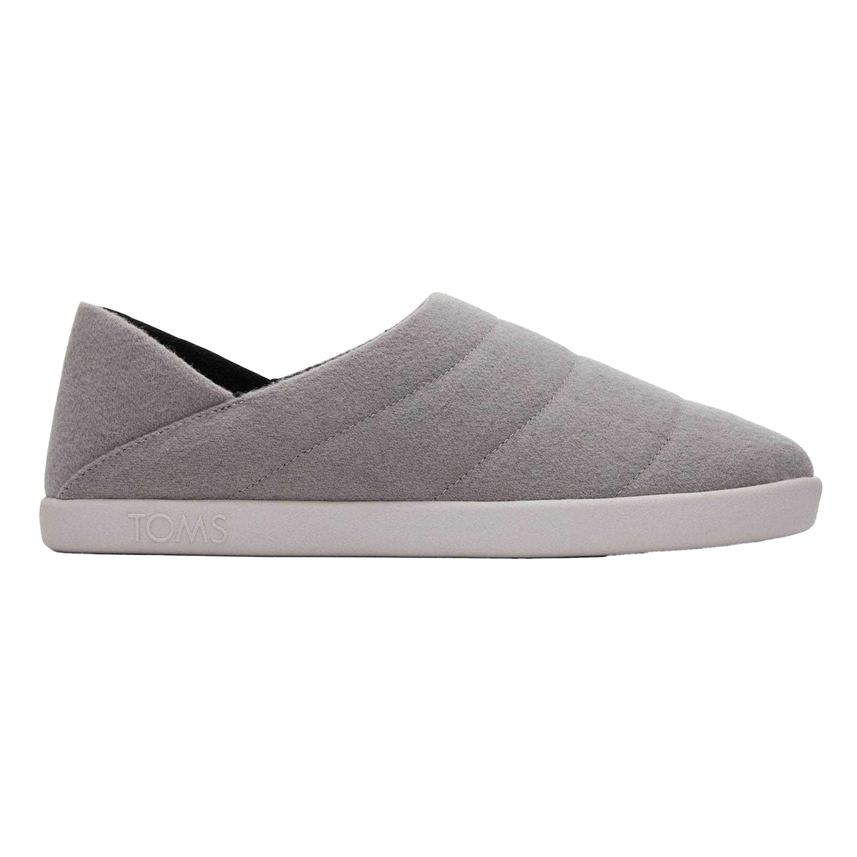 Grey - Front - Toms Womens-Ladies Quilted Flat Slippers