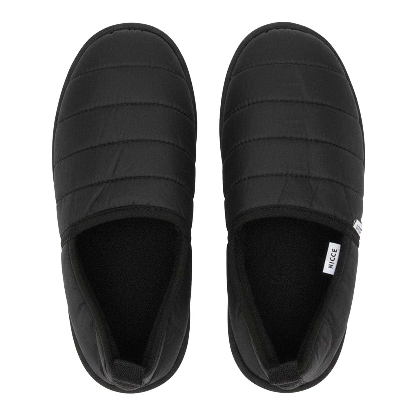Black - Side - Nicce Mens Daniel Quilted Slippers
