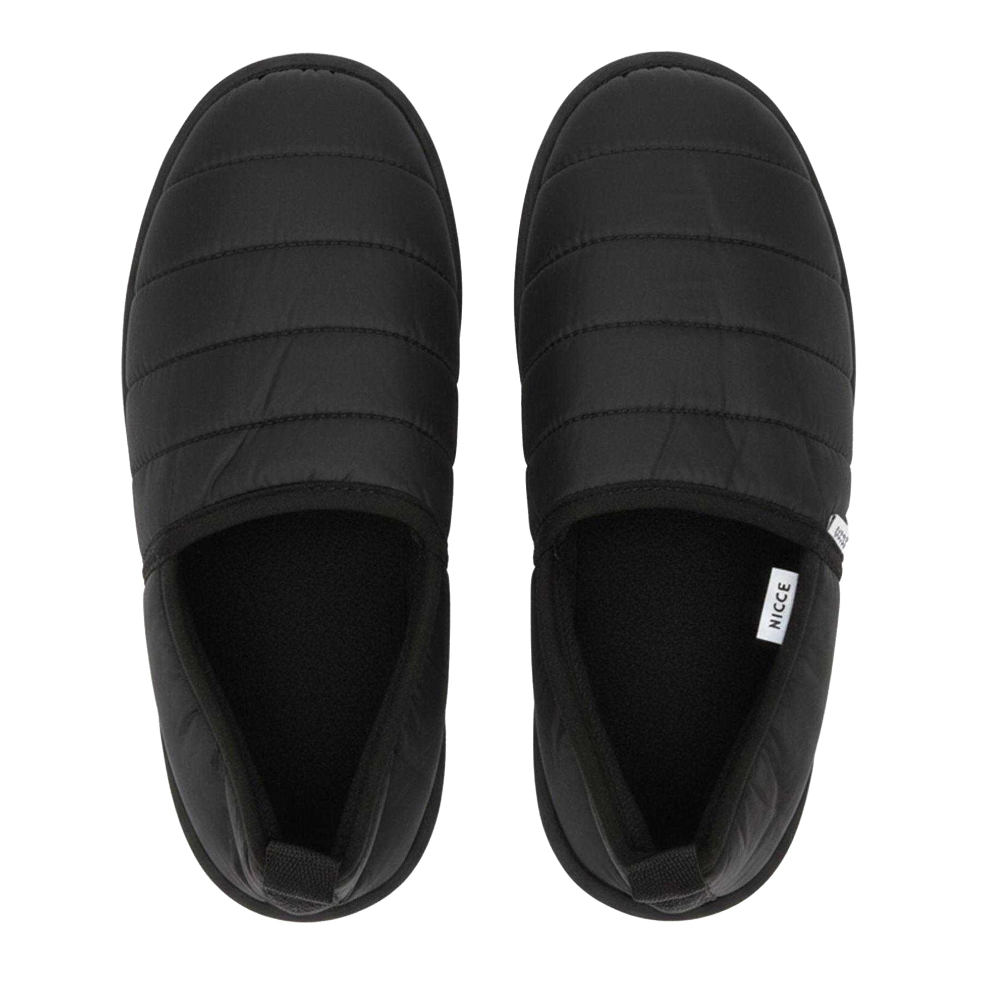 Black - Side - Nicce Mens Daniel Quilted Slippers