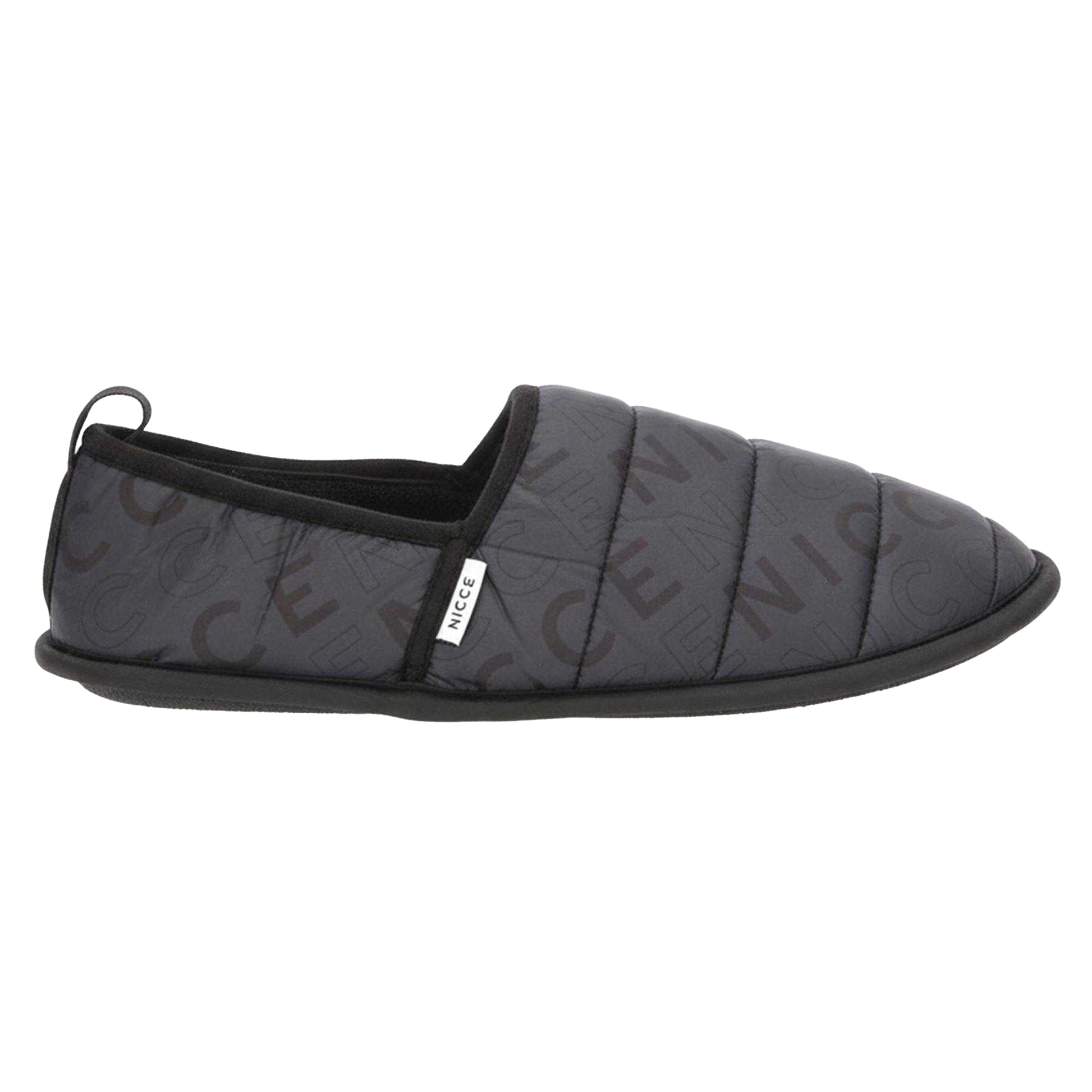 Charcoal - Front - Nicce Mens Quilted Mule Slippers