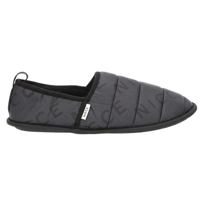 Charcoal - Front - Nicce Mens Quilted Mule Slippers