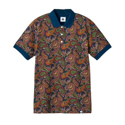 Brown-Navy - Front - Pretty Green Mens Paisley Short-Sleeved Polo Shirt