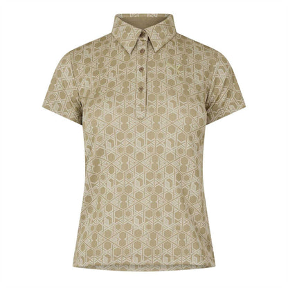 Beige - Front - Puma Womens-Ladies Hexagon Short-Sleeved Golf Polo Shirt