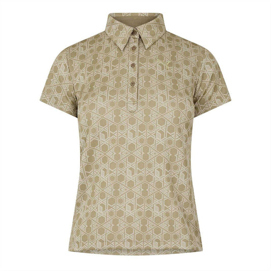Beige - Front - Puma Womens-Ladies Hexagon Short-Sleeved Golf Polo Shirt